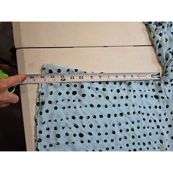 W Worthington Women's Top Size PXL 3/4 Sleeve Light‎ Blue Blouse - Picture 6 of 7